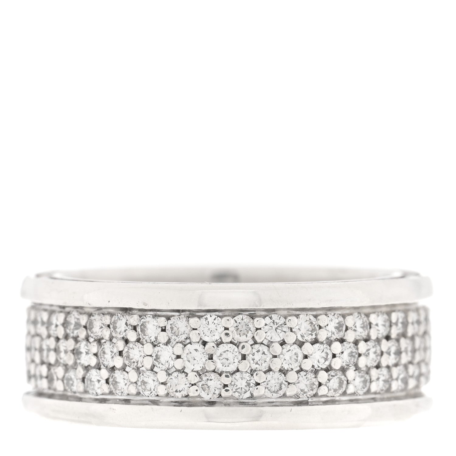 David Yurman Sterling Silver Diamond Streamline Three-Row Band Ring 63 10.25 3 of 4
