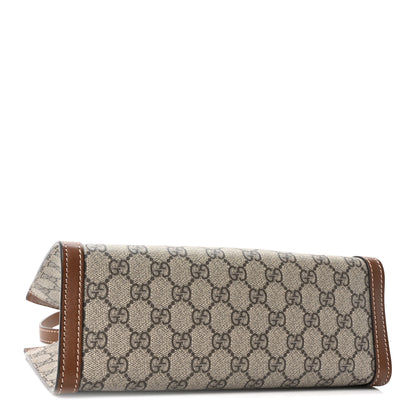 Gucci GG Supreme Monogram Calfskin Small Padlock Tote Beige Ebony Tuscany 4 of 10