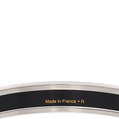 Hermes Enamel Printed Narrow Clic C'est Noue Bracelet 62 White Platinum 3 of 4