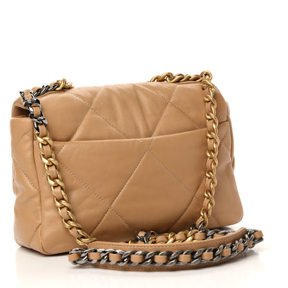 Chanel Lambskin Quilted Medium 19 Flap Dark Beige 3 of 12