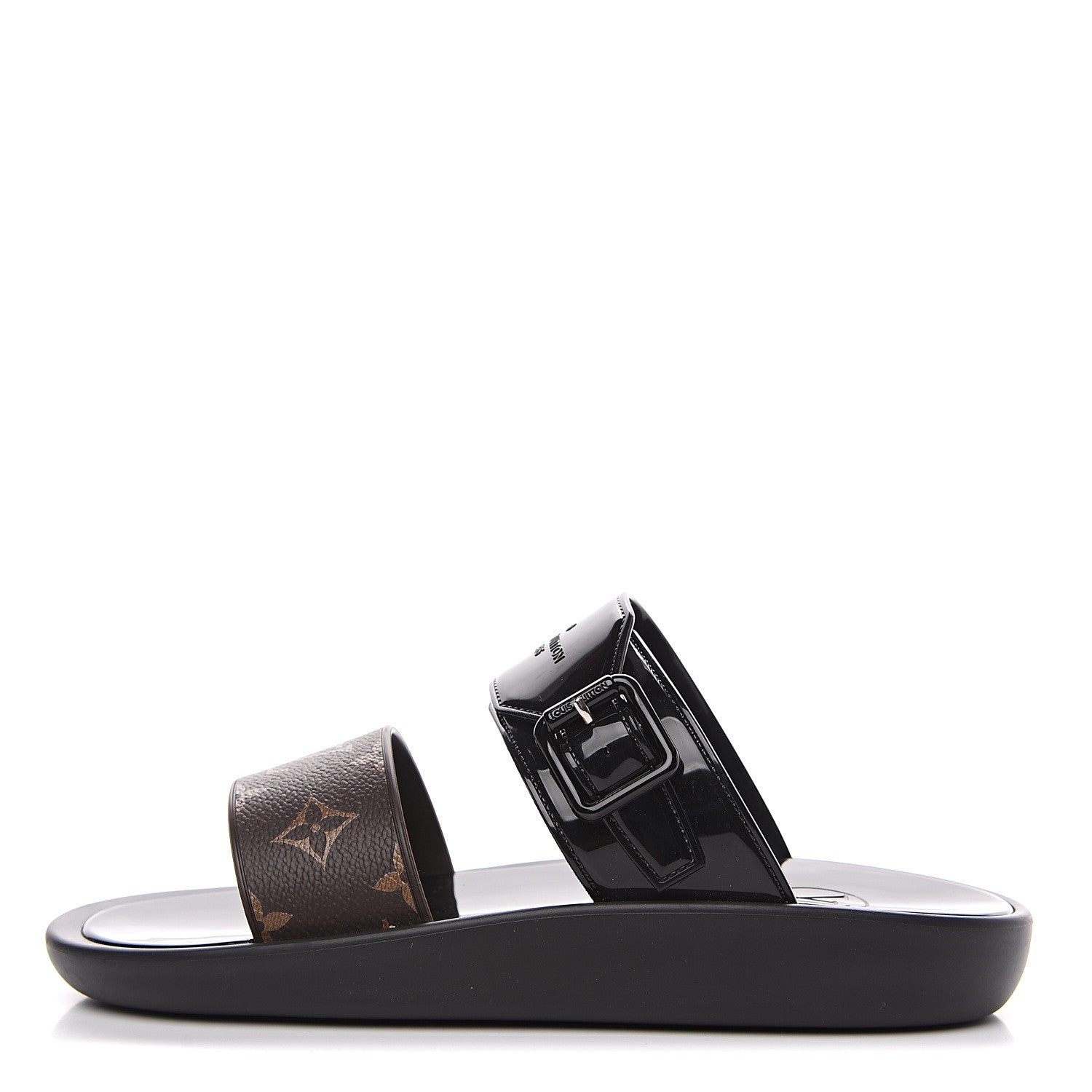 Louis Vuitton Monogram Sunbath Flat Mule Sandals 39 Black 1 of 9