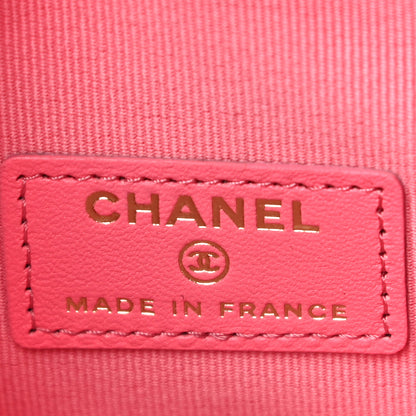 Chanel Lambskin Quilted CC In Love Heart Clutch With Chain Pink 6 of 10