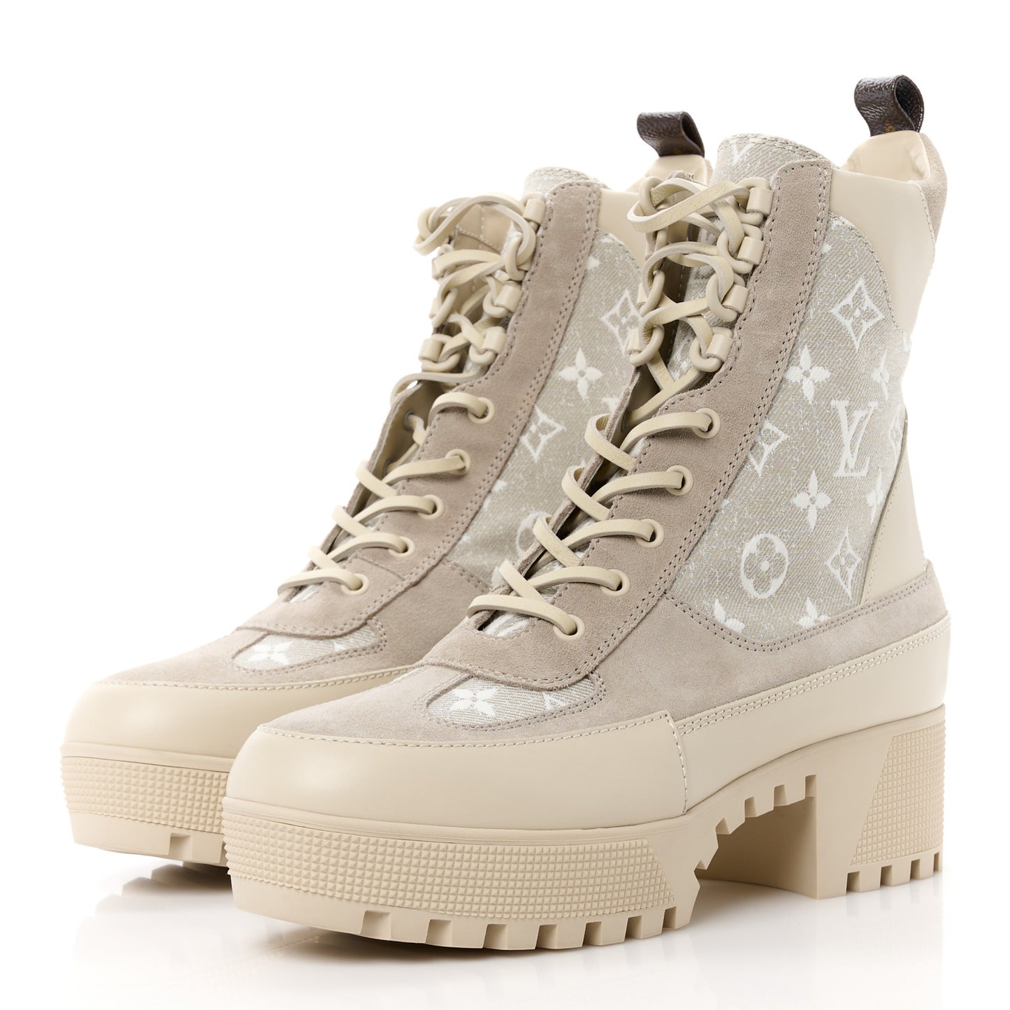 Suede Calfskin Laureate Platform Desert Boots 41 Beige