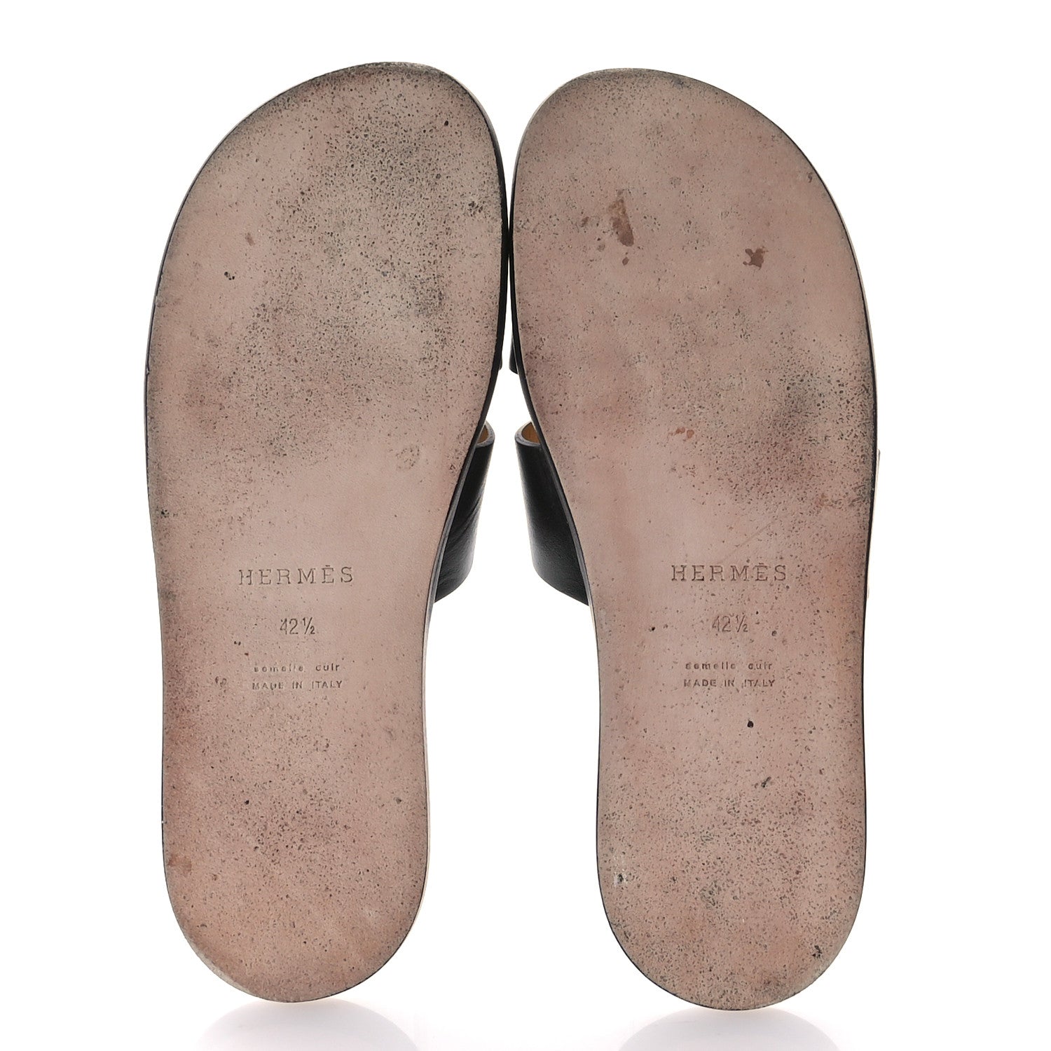 Hermes Calfskin Mens Izmir Sandals 42.5 Black 6 of 8