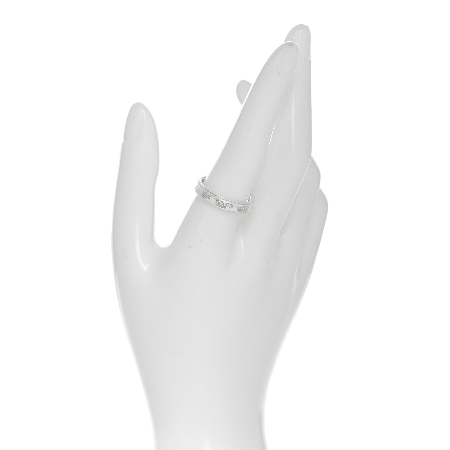 Tiffany Sterling Silver Narrow 1837 Band Ring 59 8.75 2 of 5