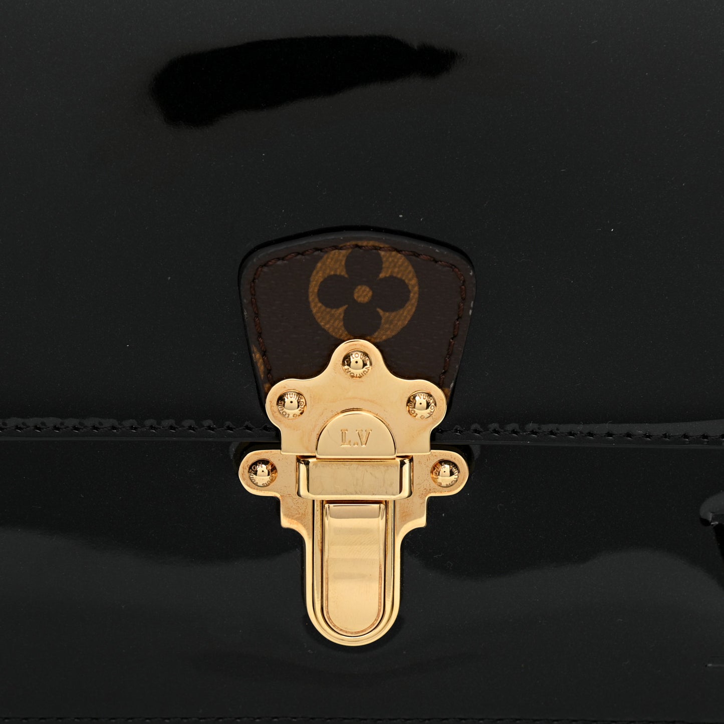 Patent Calfskin Monogram Cherrywood BB Black