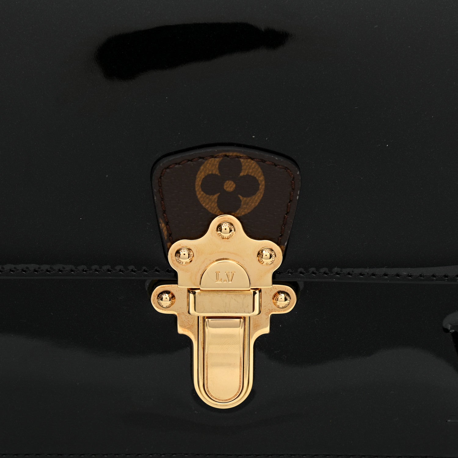 Louis Vuitton Patent Calfskin Monogram Cherrywood BB Black 7 of 11