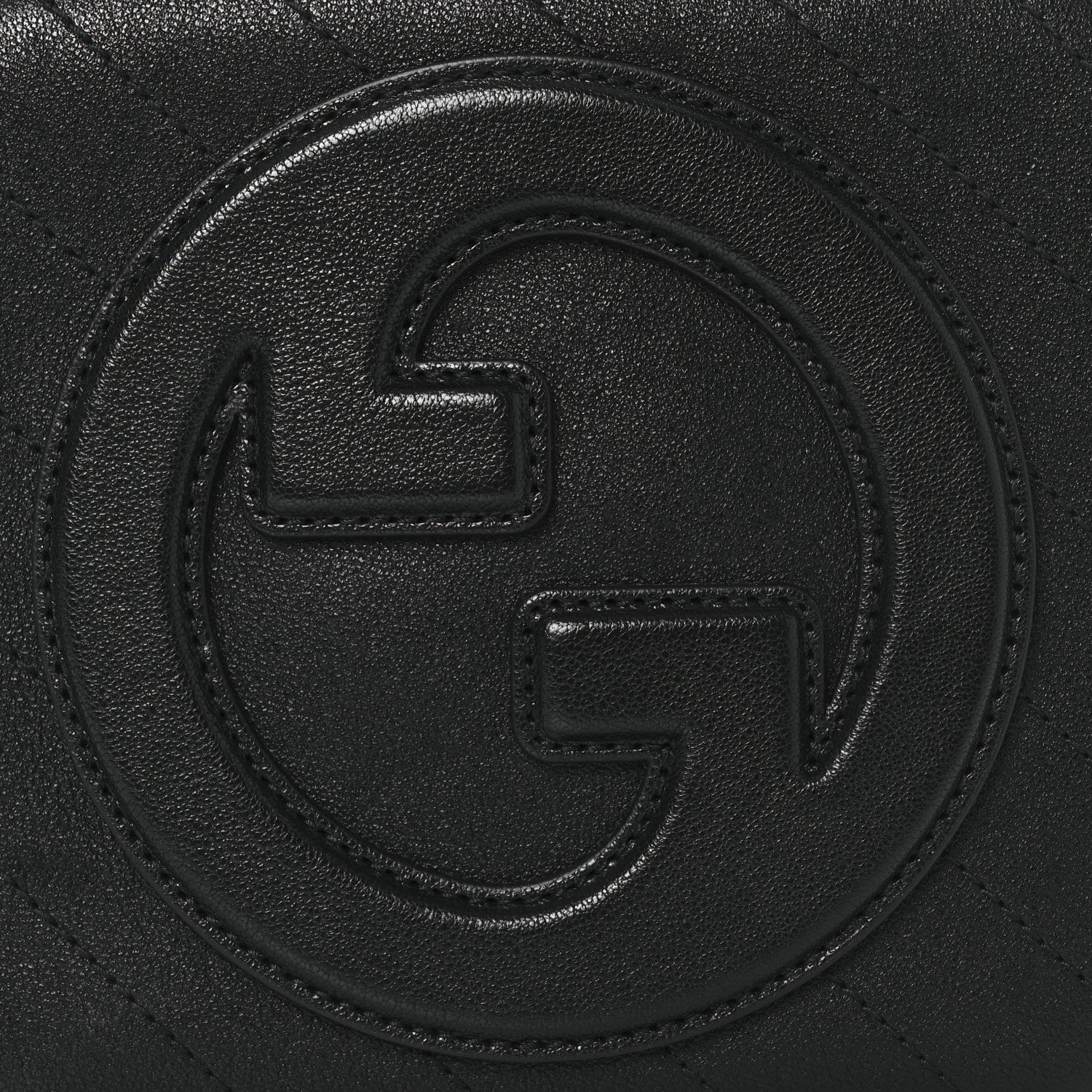 Gucci Sakai Be Green Calfskin Diagonal Stitched Blondie Top Handle Bag Black 8 of 10