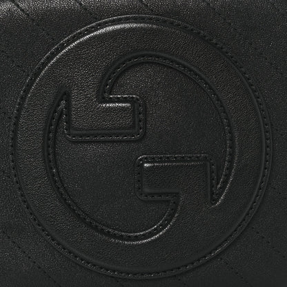Gucci Sakai Be Green Calfskin Diagonal Stitched Blondie Top Handle Bag Black 8 of 10