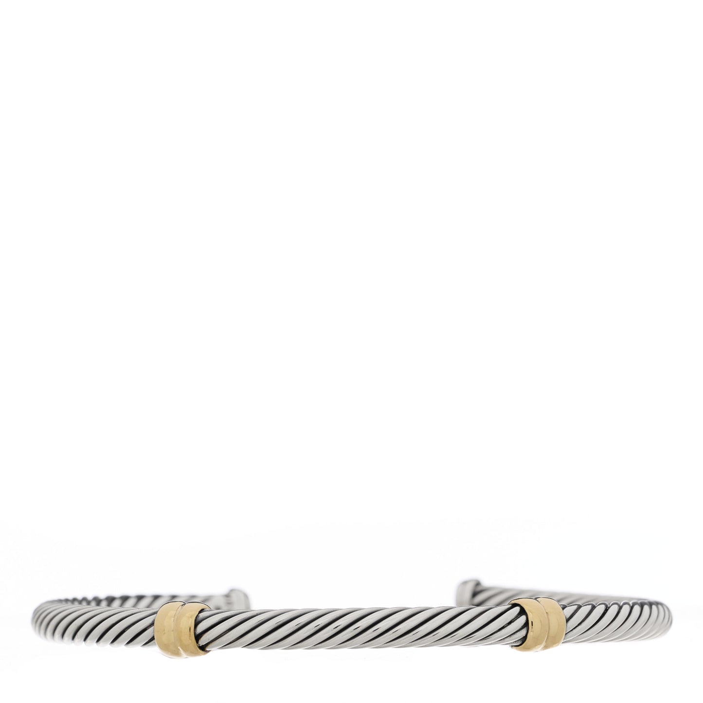 Sterling Silver 18K Yellow Gold 4mm Double Station Cable Classics Bracelet