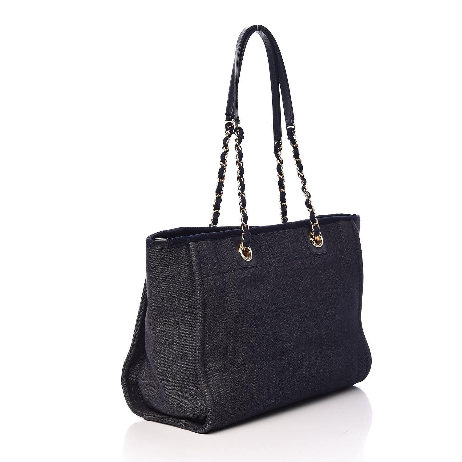 Chanel Denim Small Deauville Tote Dark Blue 3 of 19