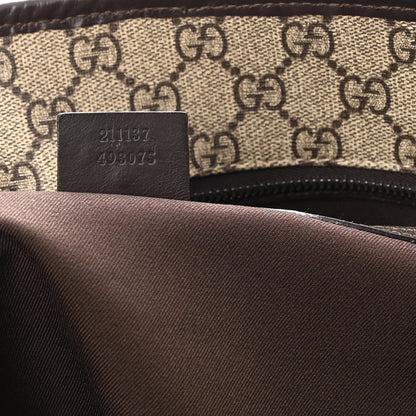Gucci GG Supreme Monogram Medium Zippered Shopping Tote Dark Brown 7 of 13