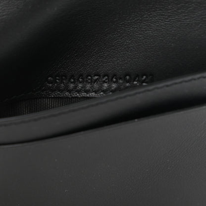 Saint Laurent Calfskin Crocodile Embossed Tiny Monogram Credit Card Wallet Black 7 of 7