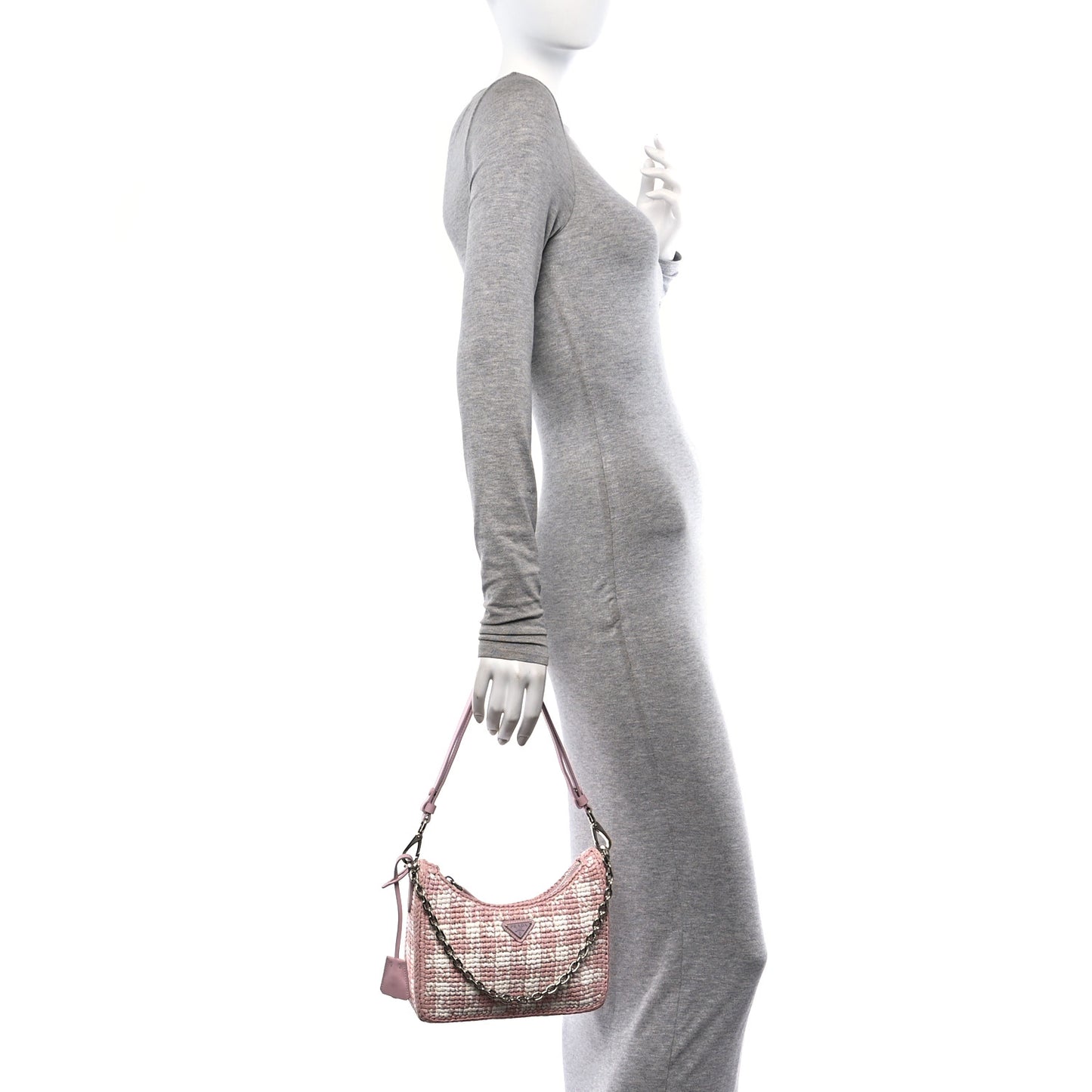 Yarn Raffia Effect Crochet Mini Re-Edition Shoulder Bag Alabastro