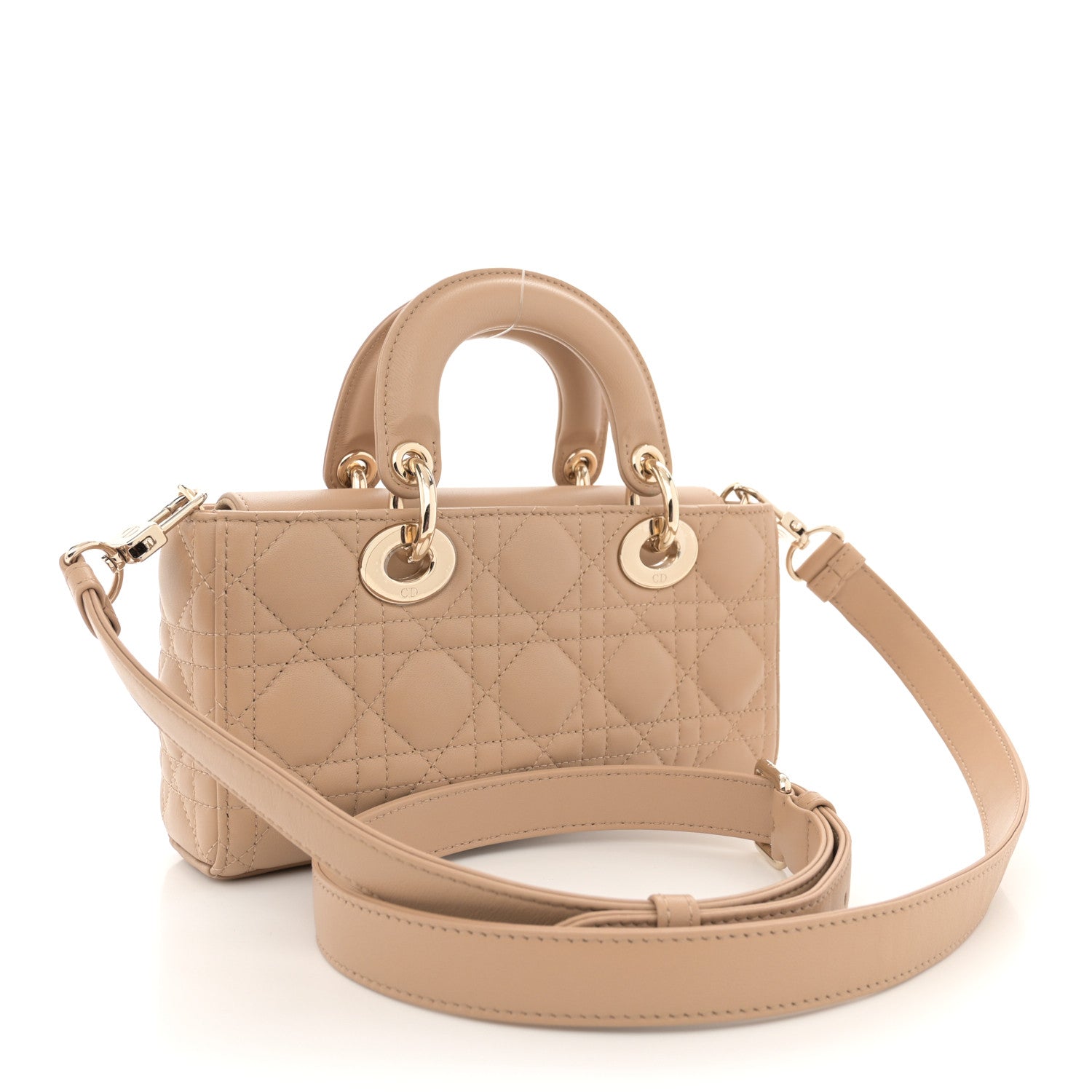 Christian Dior Lambskin Cannage Small Lady D-Joy Biscuit 3 of 12