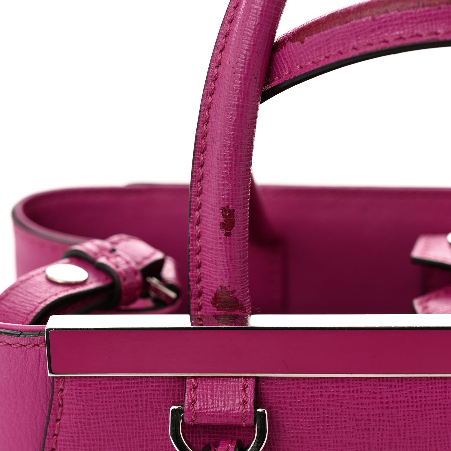 Fendi Vitello Elite Petite 2Jours Tote Magenta 10 of 11