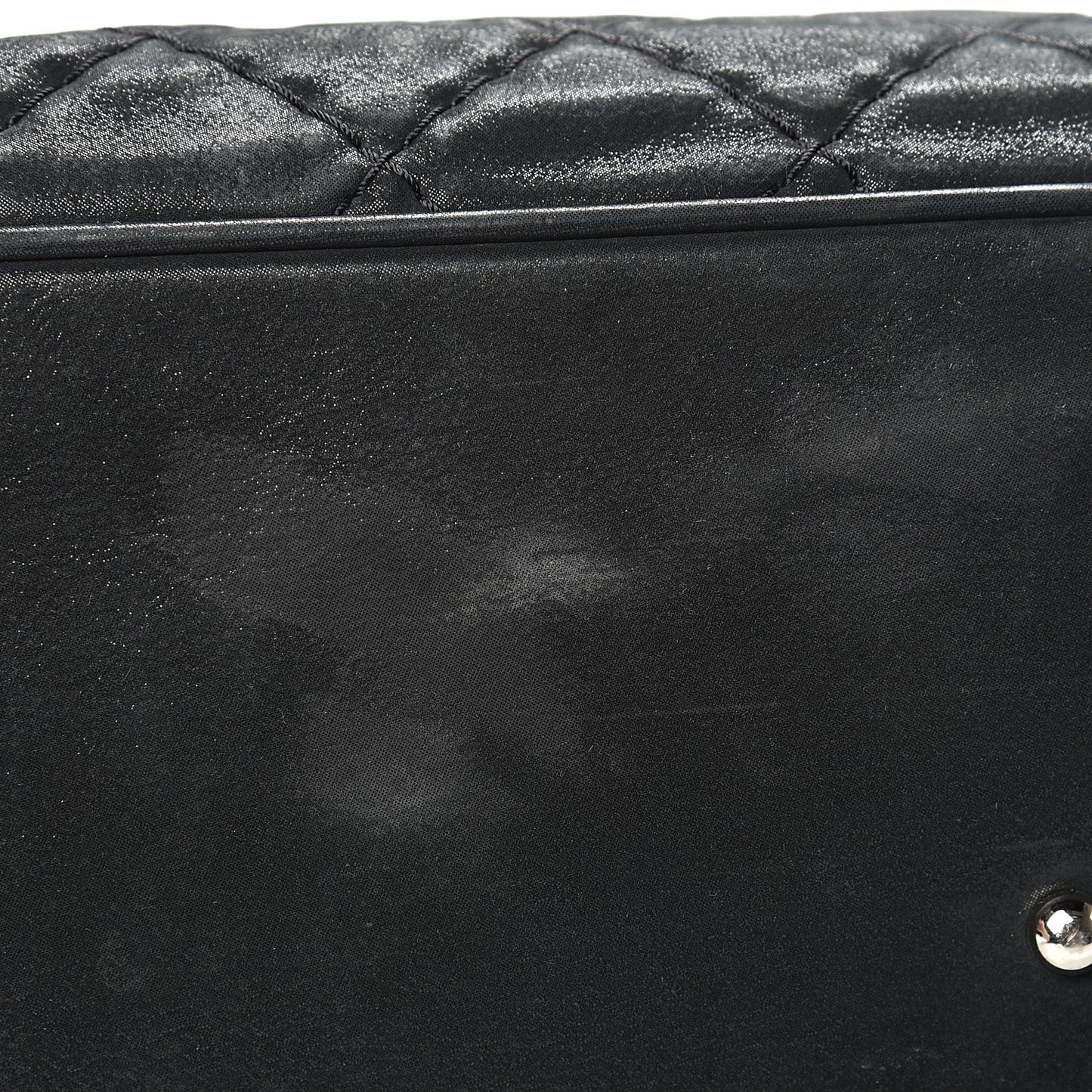 Iridescent Calfskin Quilted Sea Hit Tote Black