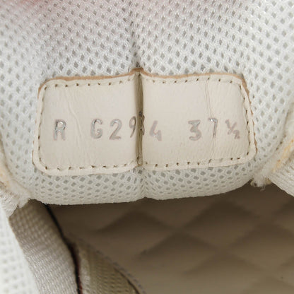 Chanel Suede Calfskin CC Sneakers 37.5 White Grey 7 of 8