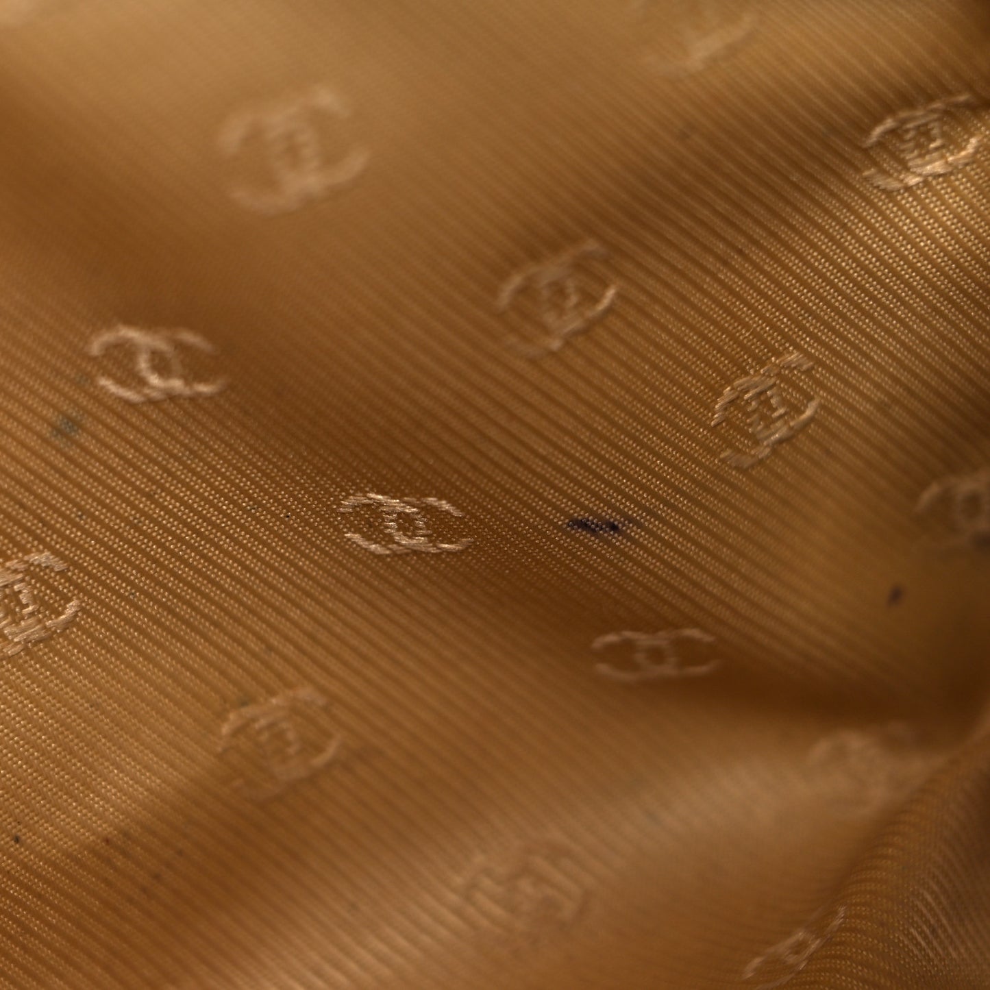 Grained Calfskin CC Button Medium Pouch Cosmetic Case Orange