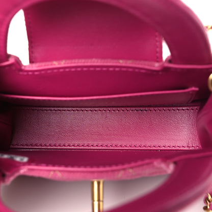 Chanel Denim Quilted Mini Nano Kelly Shopper Fuchsia 5 of 11