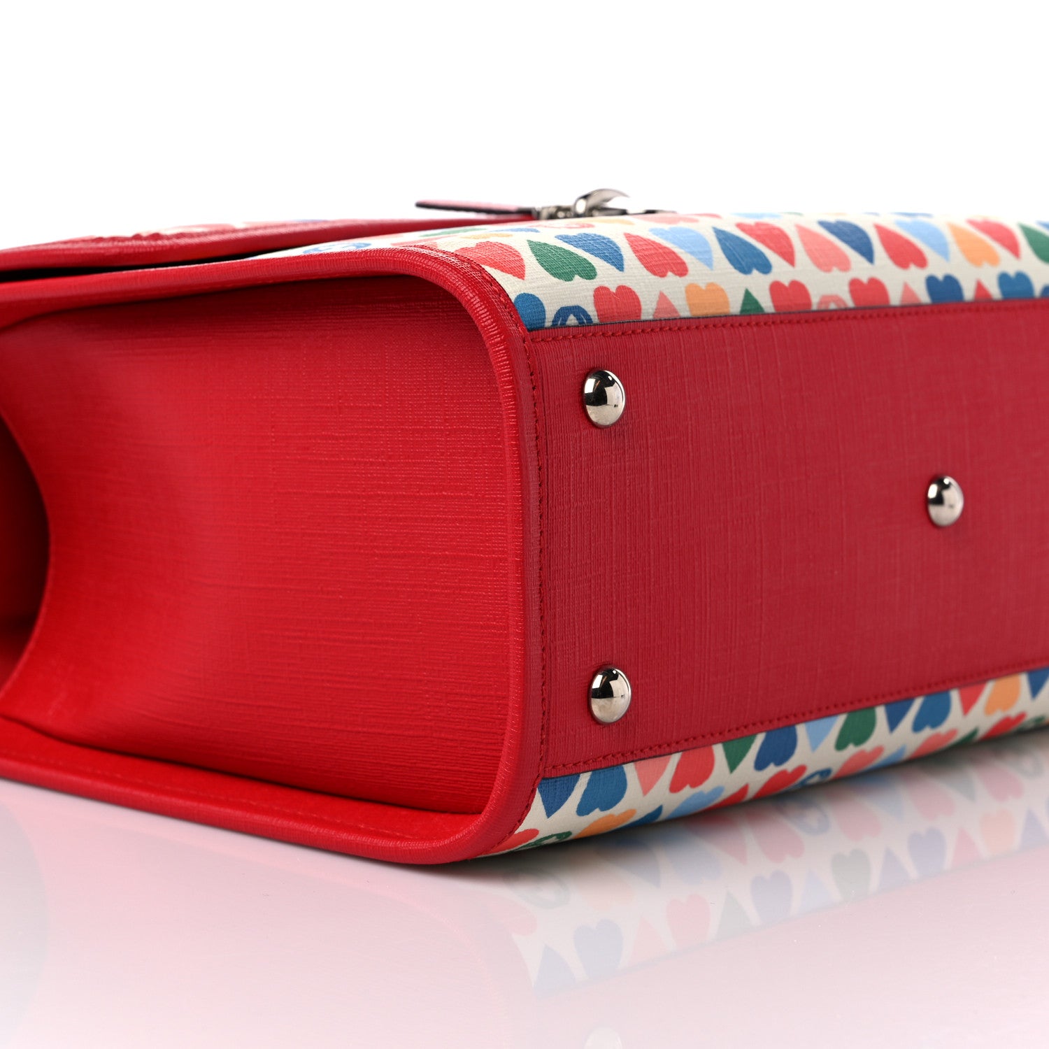 Gucci Coated Canvas Childrens Heart Buckle Top Handle Red 9 of 10