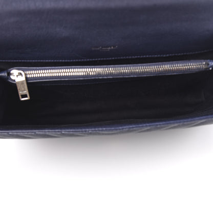 Saint Laurent Sheepskin Matelasse Chevron Monogram Large College Satchel Black 6 of 11