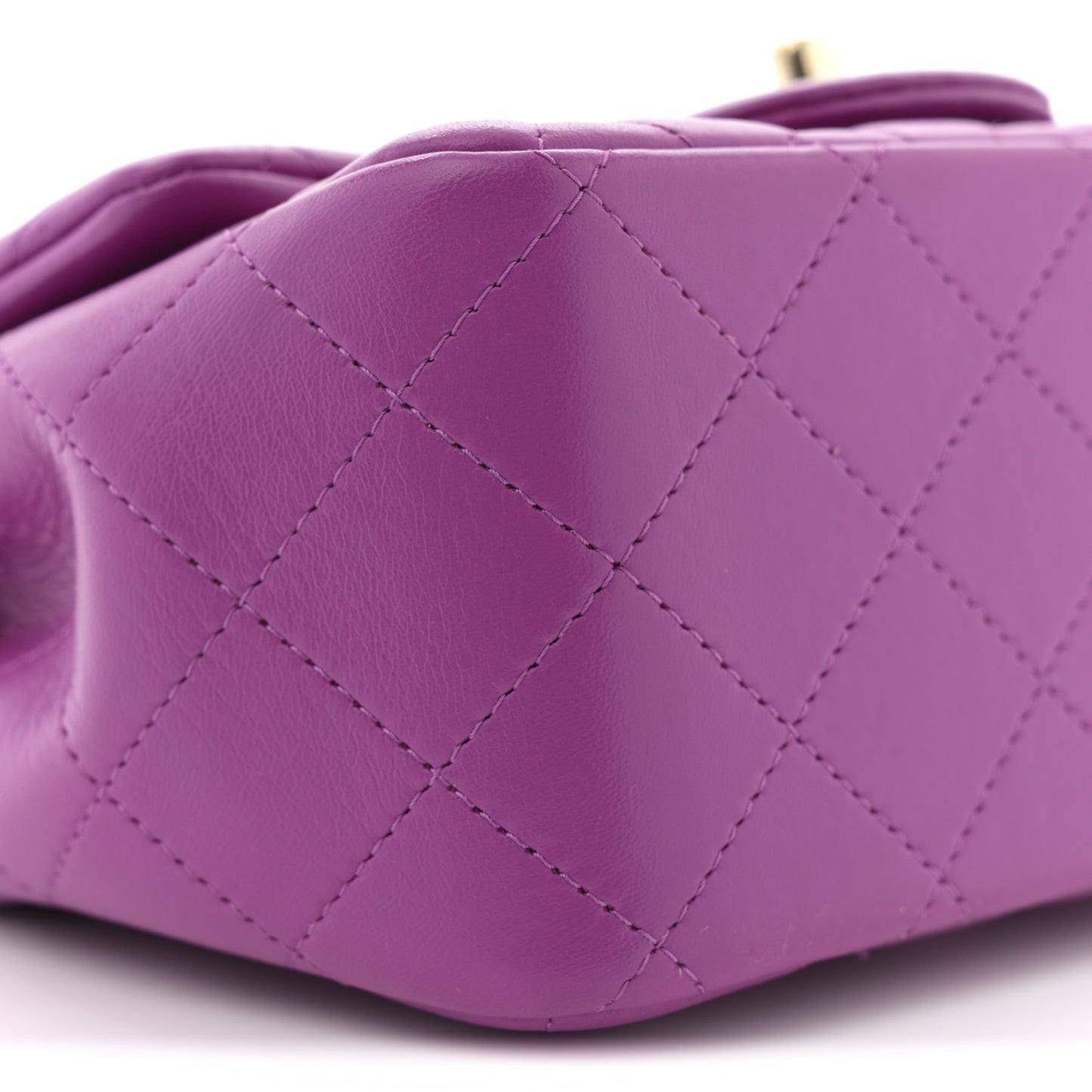 Lambskin Quilted Mini Square Flap Purple
