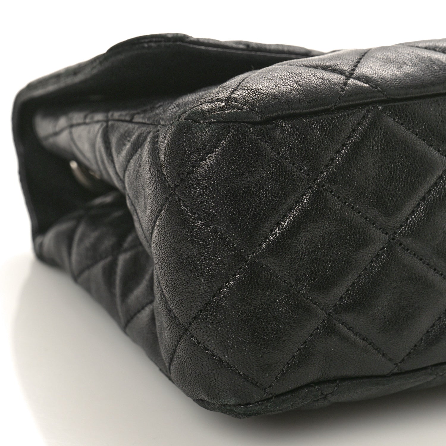 Chanel Washed Lambskin Quilted Bijoux Chain Jumbo Single Flap Black 9 of 12