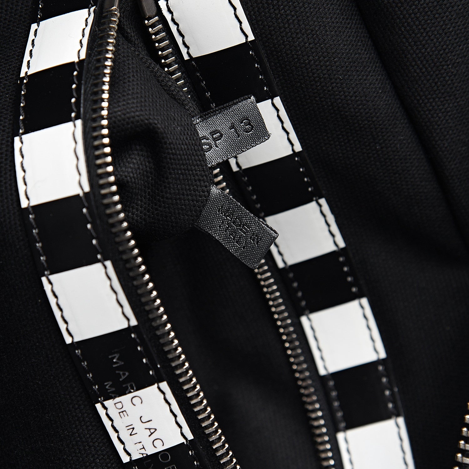 Marc Jacobs Calfskin Striped Antonia Satchel Black White 6 of 9