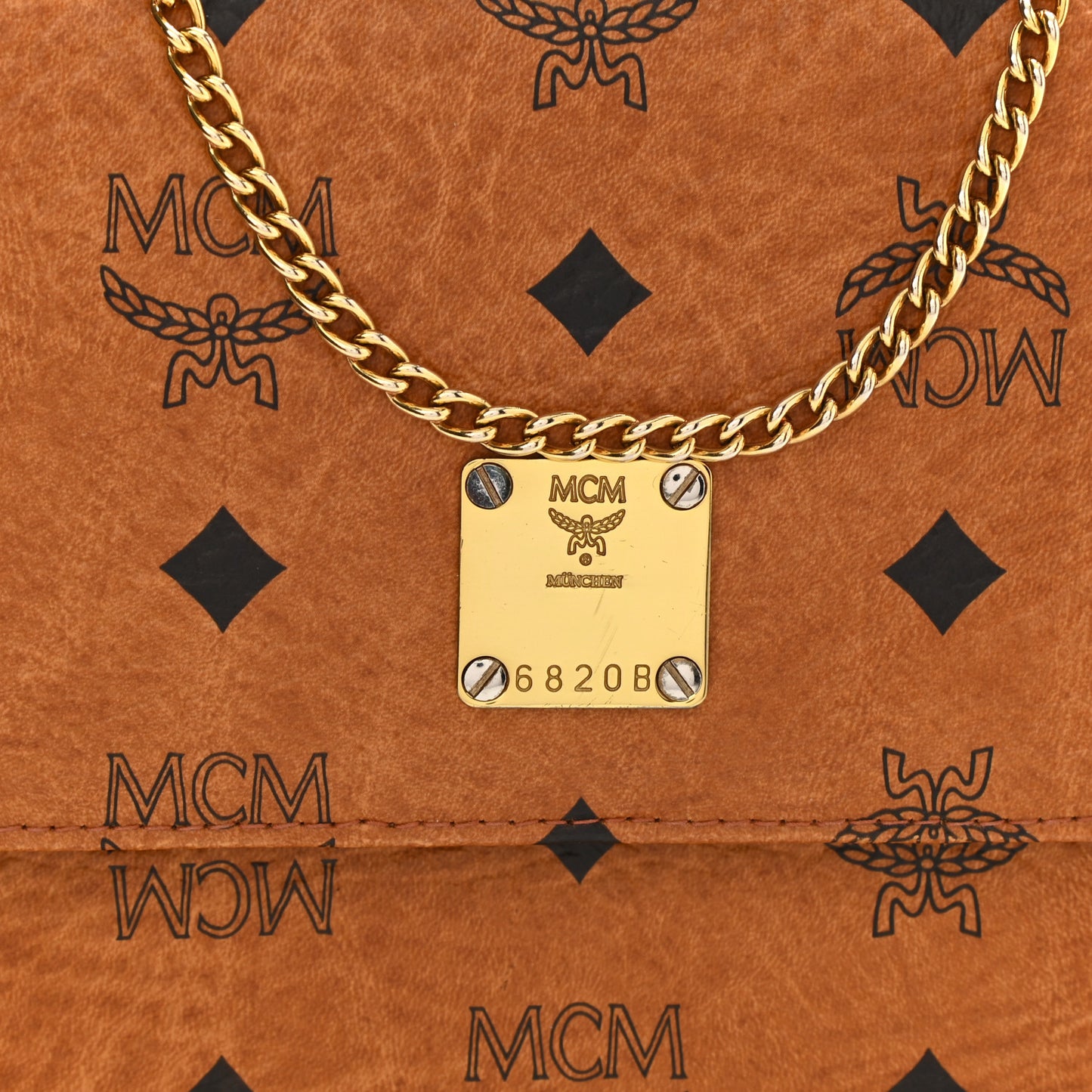 Visetos Flap Shoulder Bag Cognac
