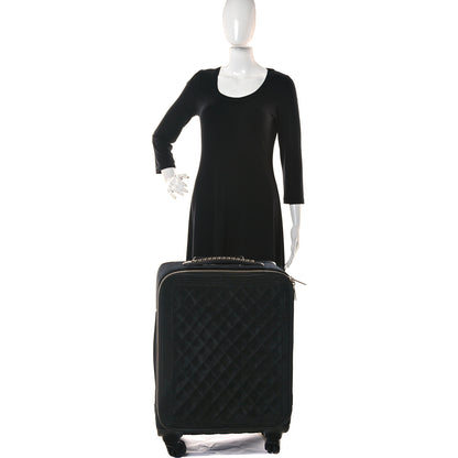 Chanel Suede Quilted Coco Case Trolley Black 2 of 12