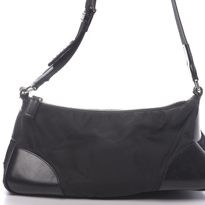 Prada Tessuto Nylon Soft Calf Shoulder Bag Black 7 of 13