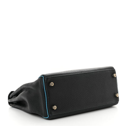 Hermes Togo Bi-Color Kelly Retourne 25 Bleu Indigo Turquoise 4 of 16