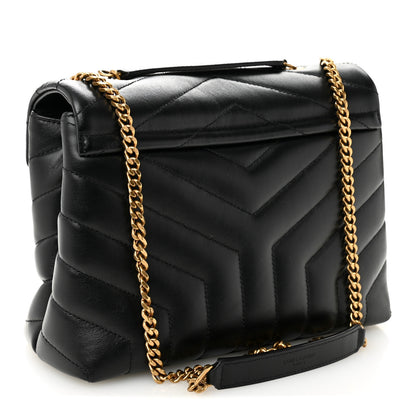 Saint Laurent Calfskin Y Quilted Monogram Small Loulou Chain Satchel Black 3 of 10