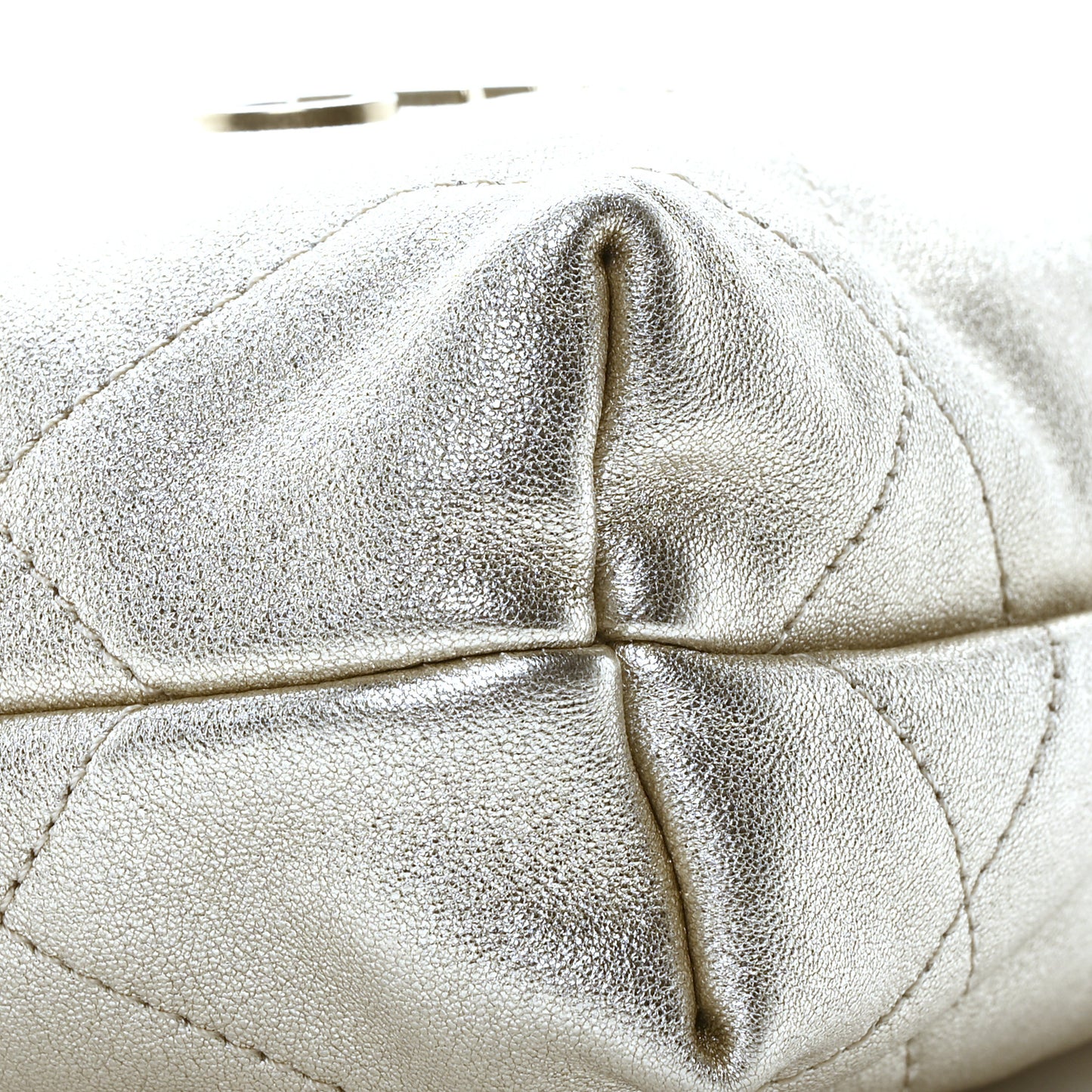 Metallic Lambskin Quilted Mini Chanel 22 Golden
