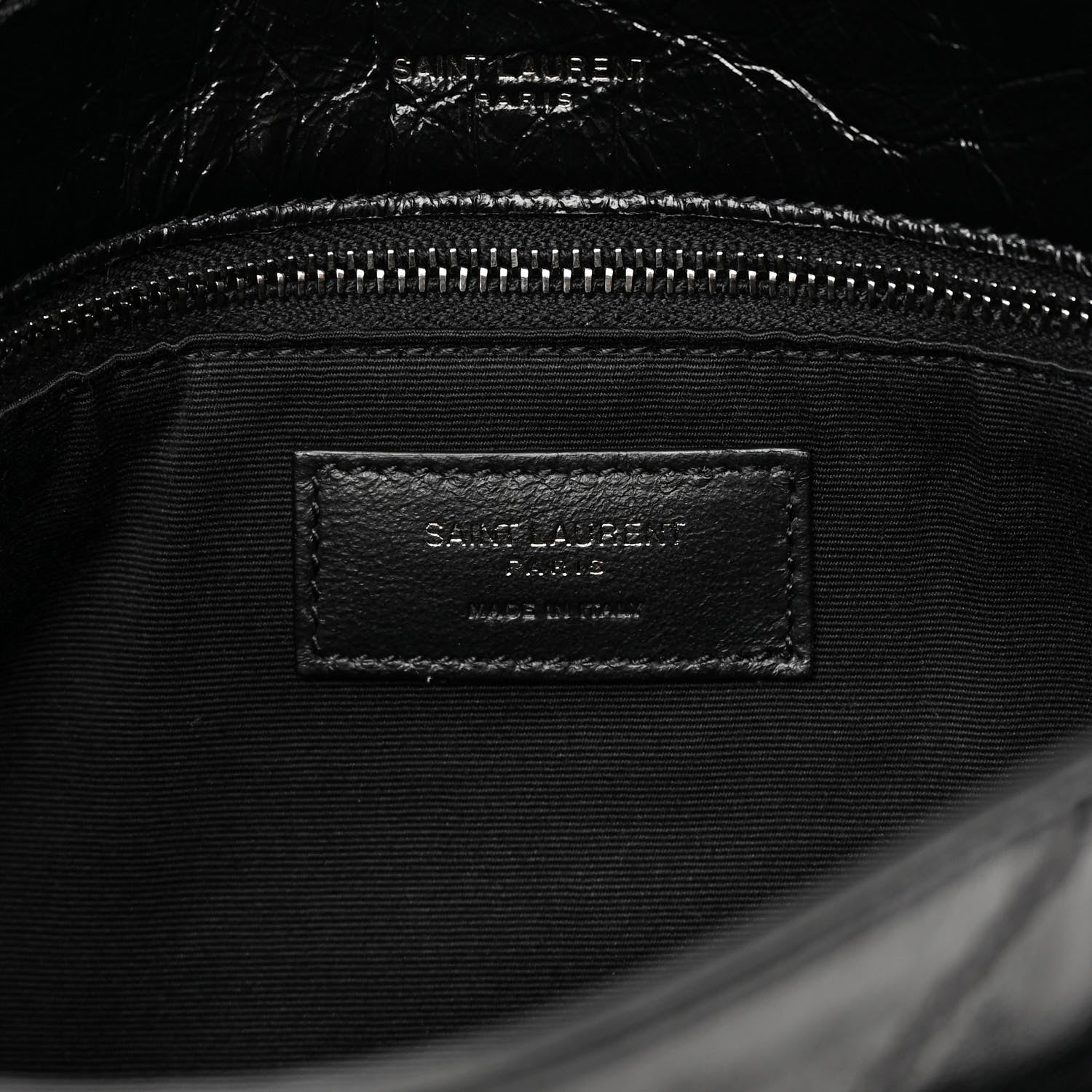Saint Laurent Crinkled Calfskin Matelasse Monogram Medium Niki Chain Satchel Black 6 of 11