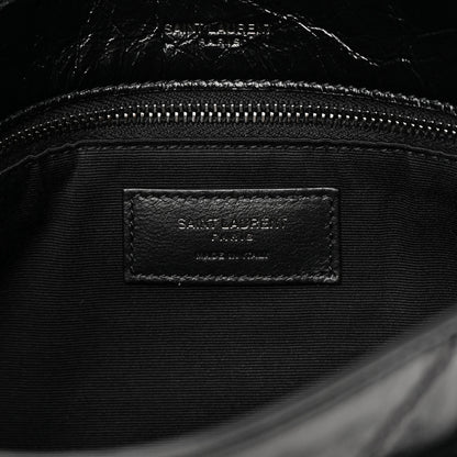 Saint Laurent Crinkled Calfskin Matelasse Monogram Medium Niki Chain Satchel Black 6 of 11
