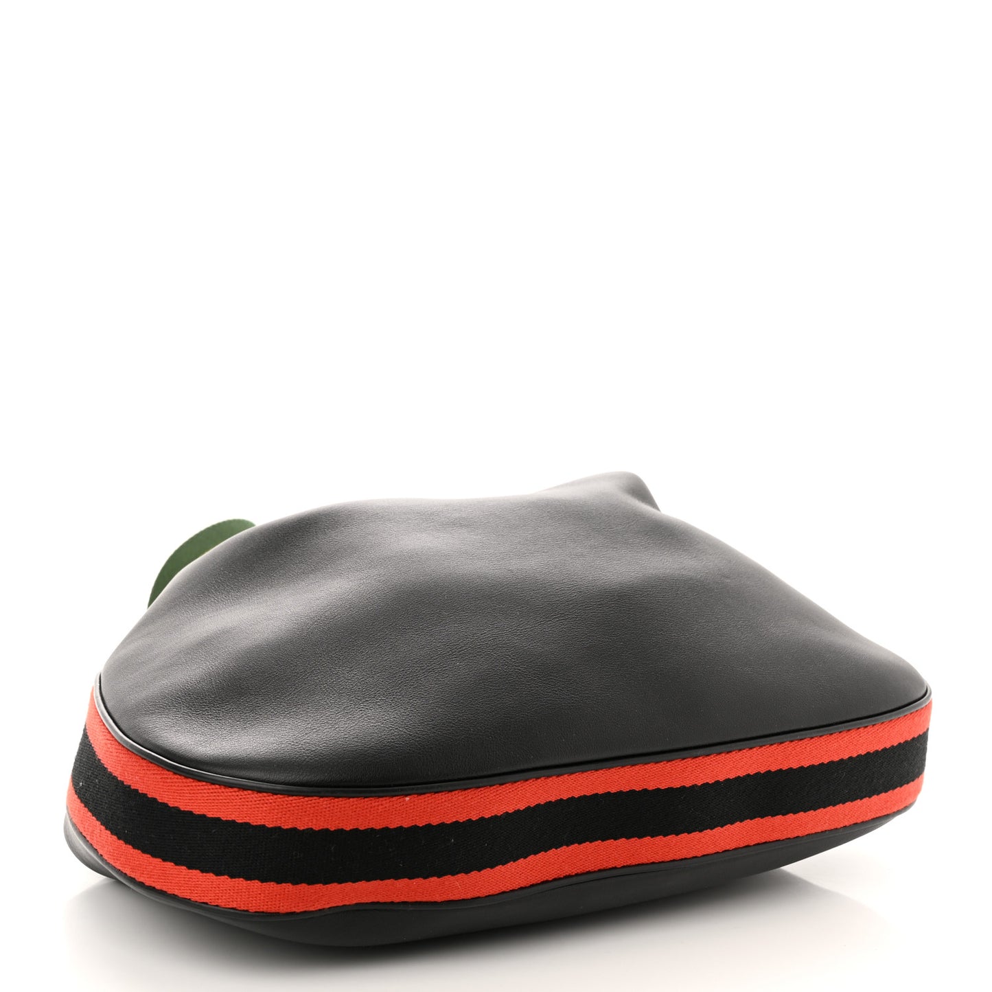Aria Calfskin Web Large Attache Shoulder Bag Black