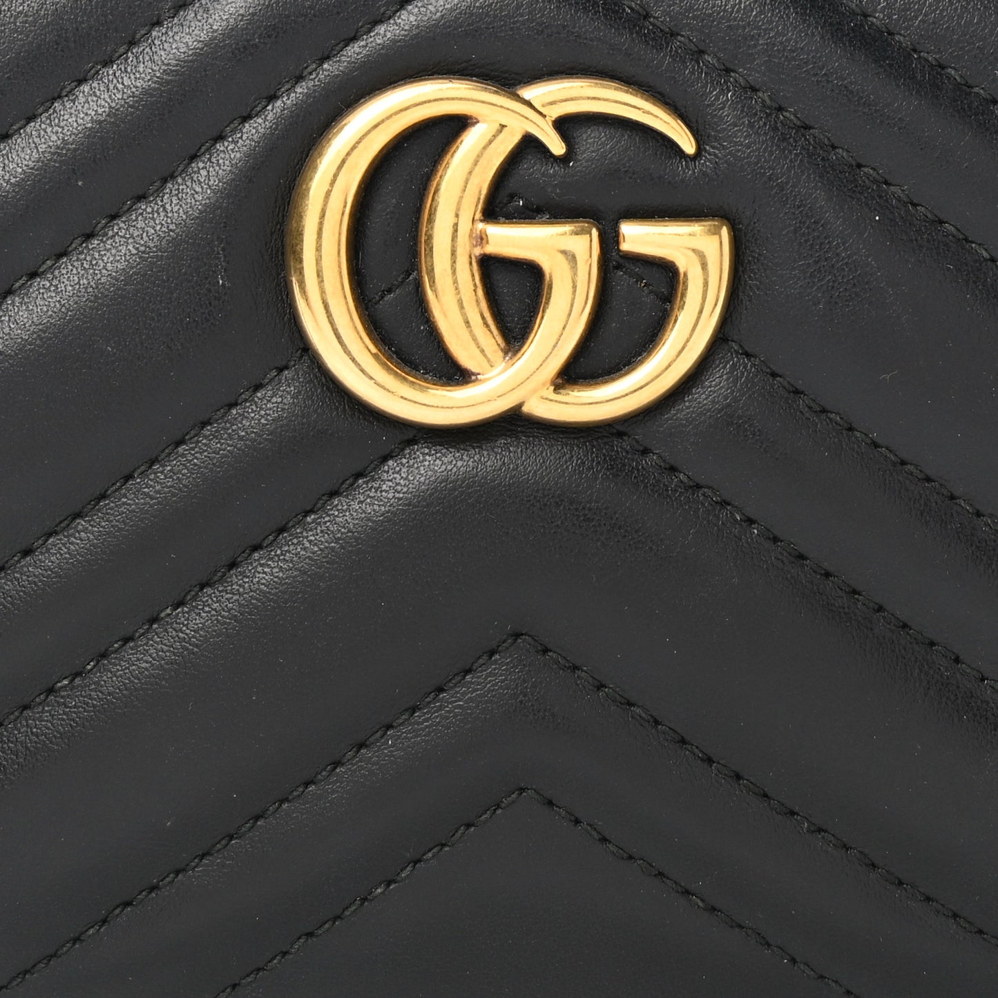 Calfskin Matelasse Mini GG Marmont Chain Shoulder Bag Black