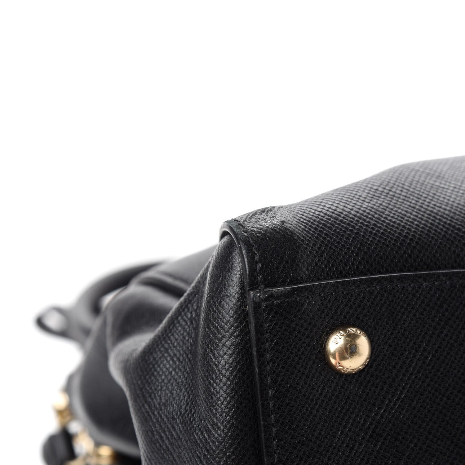 Prada Saffiano Cuir Large Top Handle Satchel Black 8 of 14