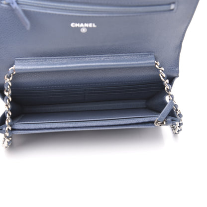 Chanel Caviar Quilted Wallet On Chain WOC Blue 5 of 11