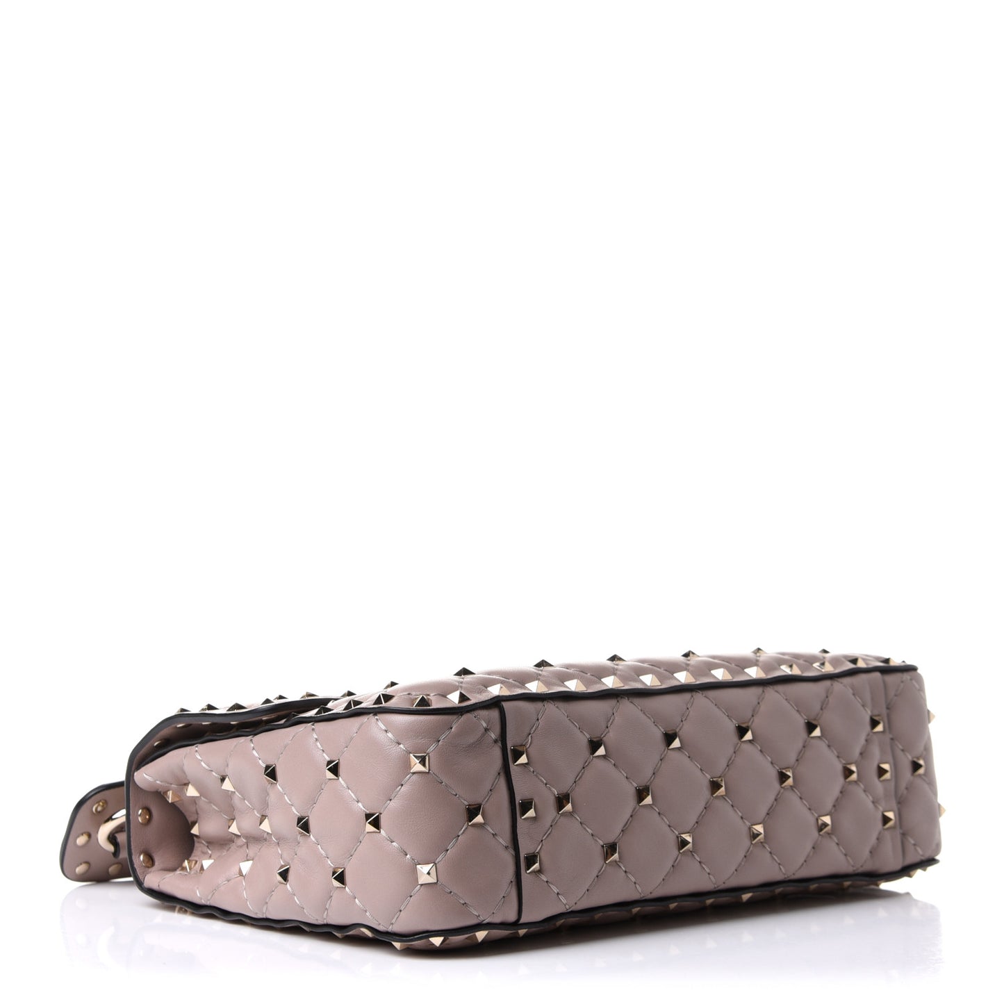 Lambskin Medium Rockstud Spike Shoulder Bag Poudre