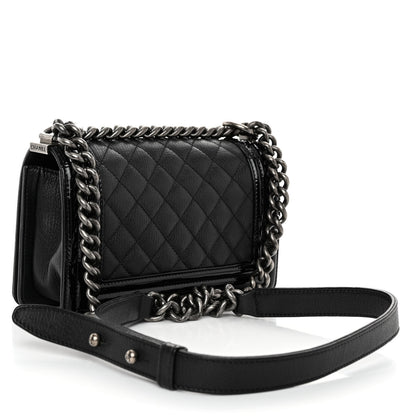 Chanel Goatskin Quilted Patent Small Duo Boy Flap Black 3 of 10
