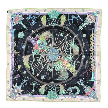 Hermes Silk Chorus Stellarum Scarf 70 Gris Nacre Anthracite 1 of 3