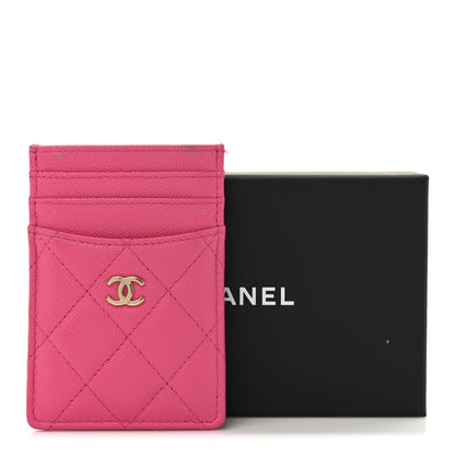 Chanel Caviar Quilted Vertical Card Holder Pink 11 of 11