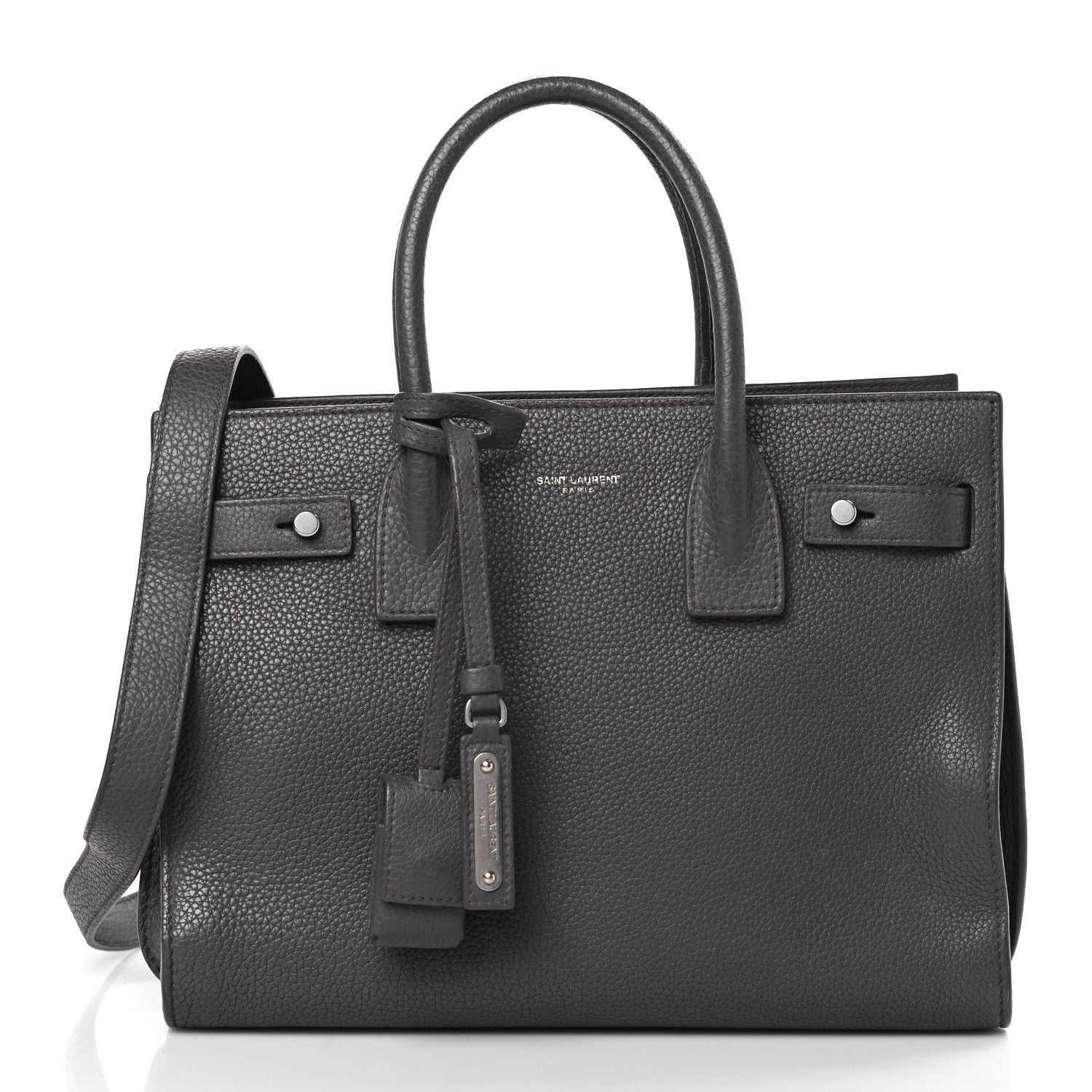 Saint Laurent Grained Calfskin Baby Sac De Jour Souple Coal 3 of 11