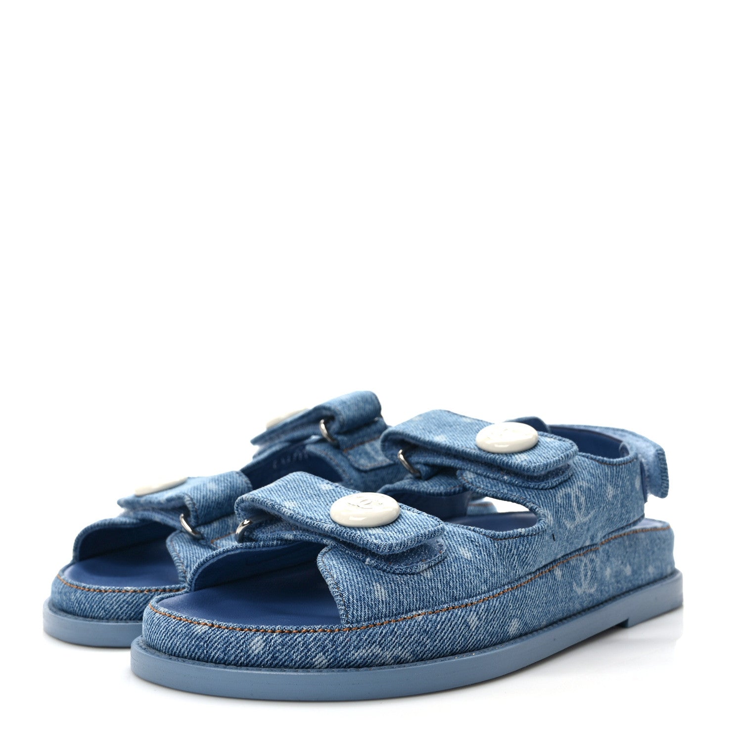 Chanel Denim CC Dad Sandals 36 Light Blue 3 of 9