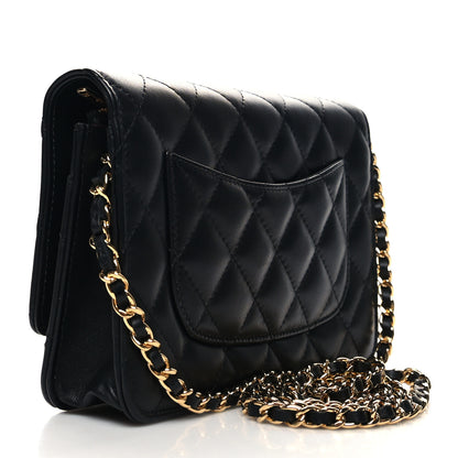 Chanel Lambskin Quilted Wallet On Chain WOC Black 3 of 11