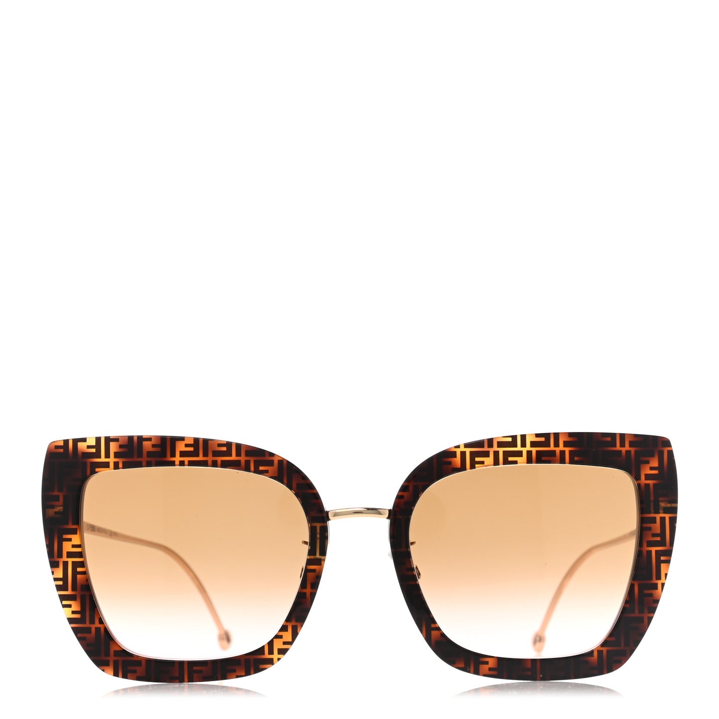 Acetate Metal F is Fendi FF Square Cat Eye Sunglasses FF 0424/F/S Havana