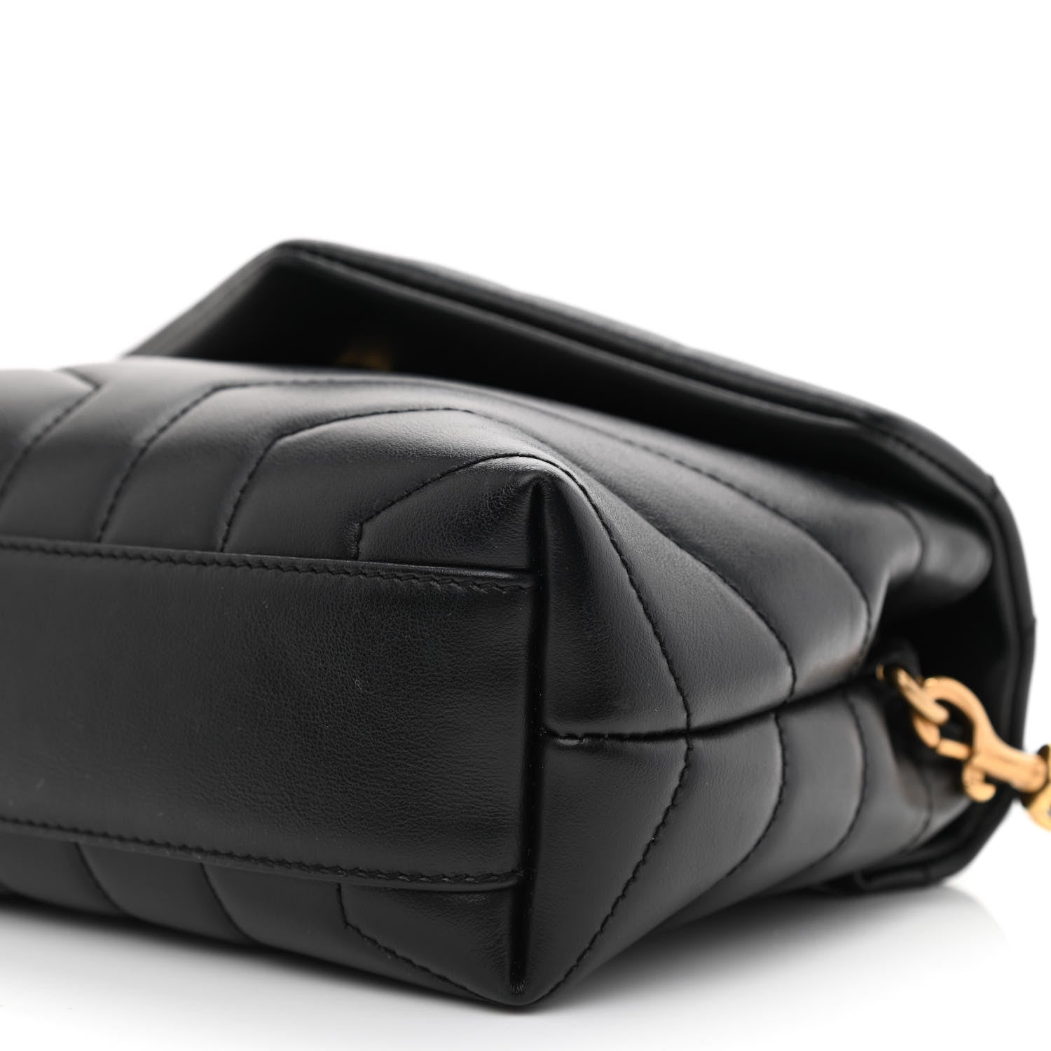 Saint Laurent Calfskin Y Quilted Monogram Toy Loulou Crossbody Bag Black 10 of 14